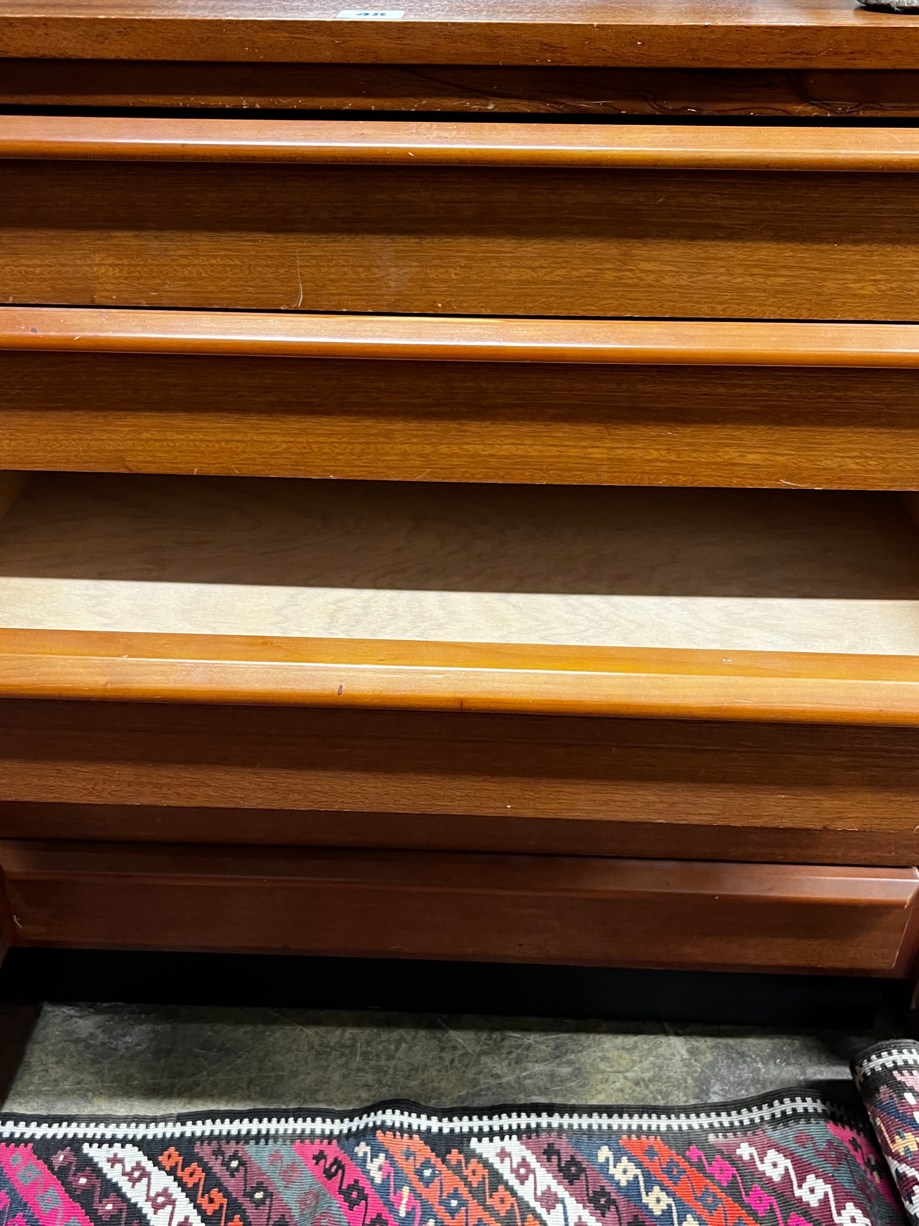 A mid century teak six drawer chest, width 72cm, depth 49cm, height 79cm